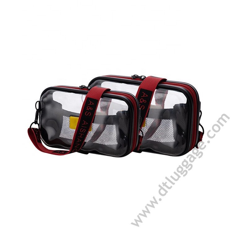 Transparant multifunction Drop breakage design PC woman mini zipper storage bag