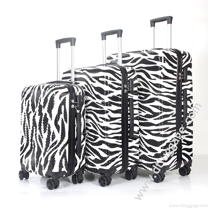 Zebra pattern Pc Film Design Printed Spinner Luggage